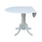 International Concepts Round 42 in Round Dual Drop Leaf Pedestal Table, White, 42 in W, 42 in L, 29.5 in H, Wood, White T08-42DP - alternate 2